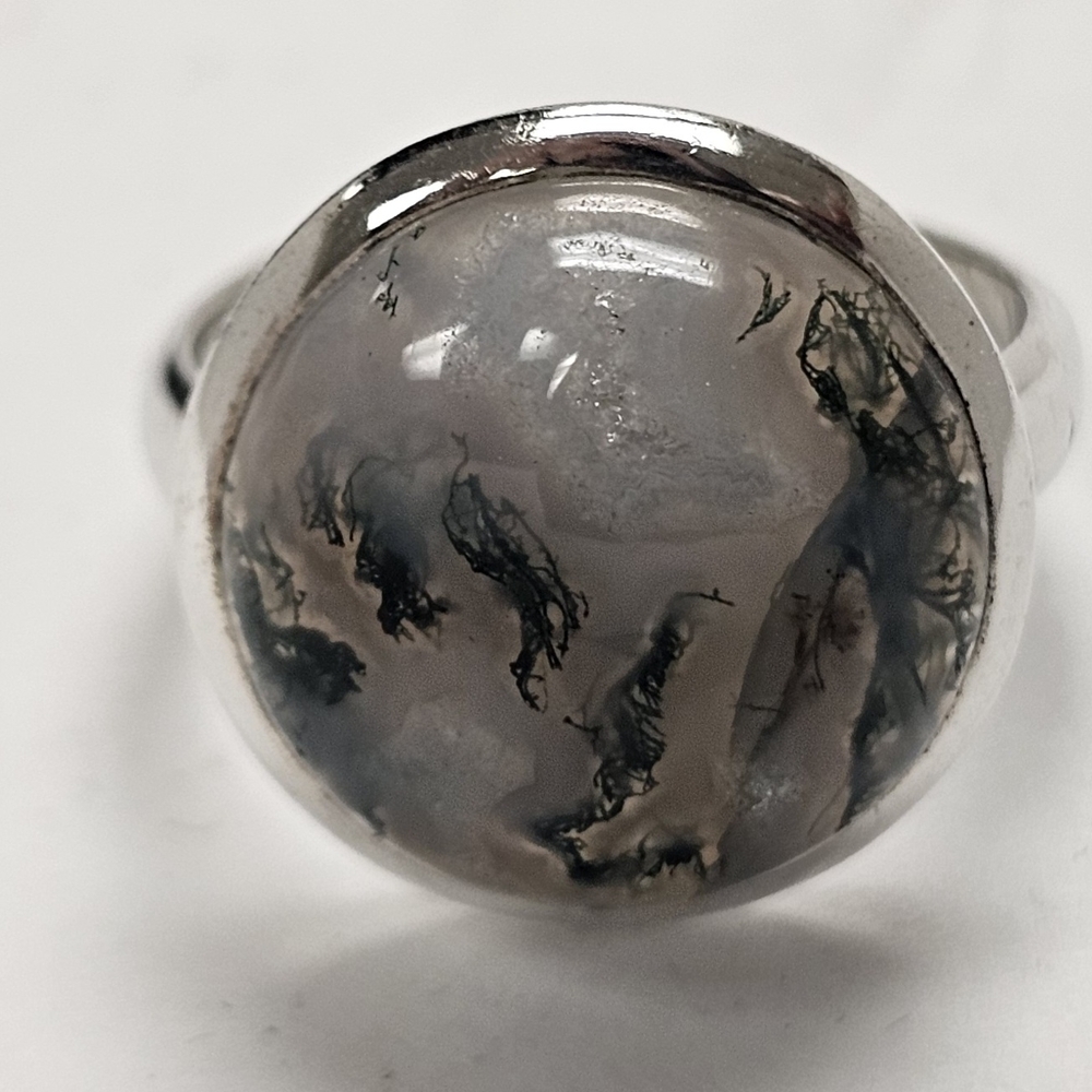 Sterling Silver Ring with Blue and Miss Tone Geode Stone - Picture 4 of 5